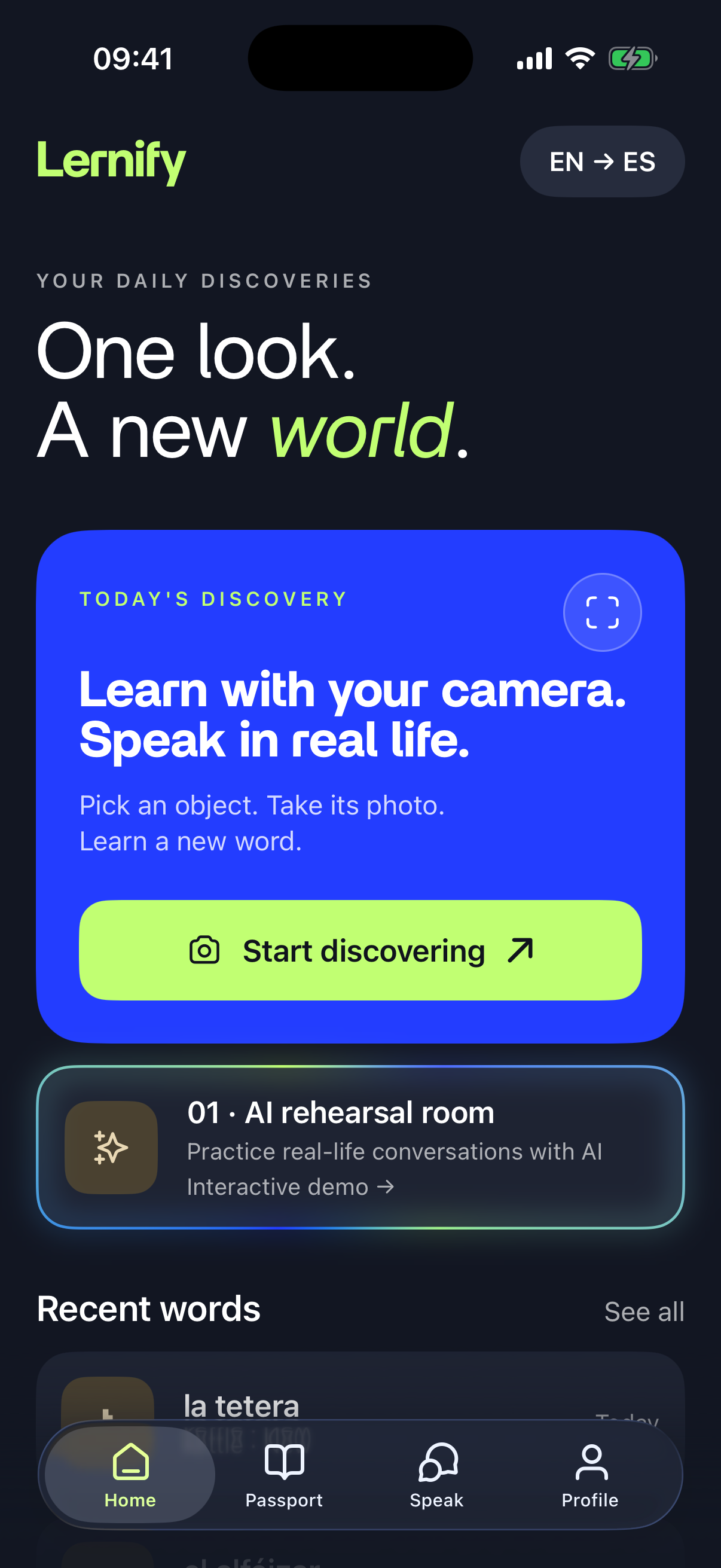 The Lernify home screen